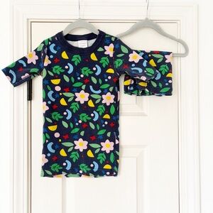 Hanna Andersson Hello Springtime short John pjs pajama set size 8 130cm